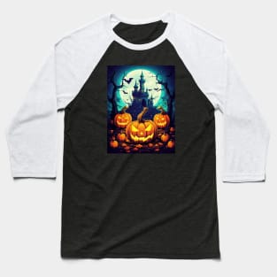 Goosebumps Halloween Pumpkins Garden Castle Baseball T-Shirt